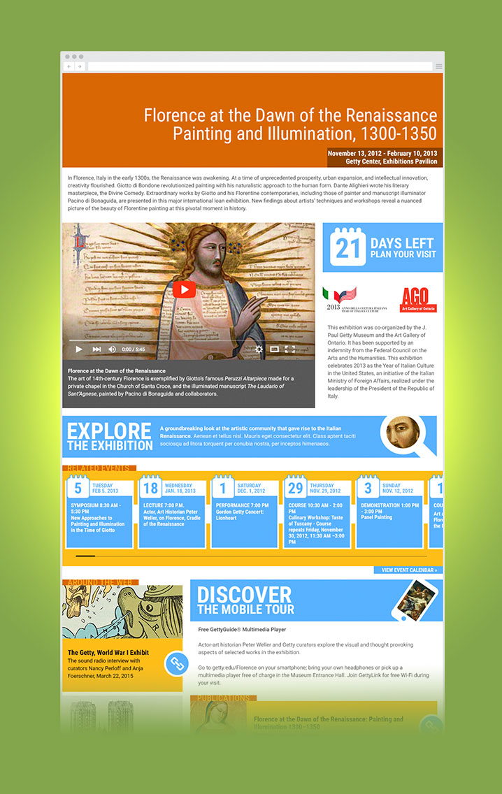 The Getty Center Exhibition Web Template
