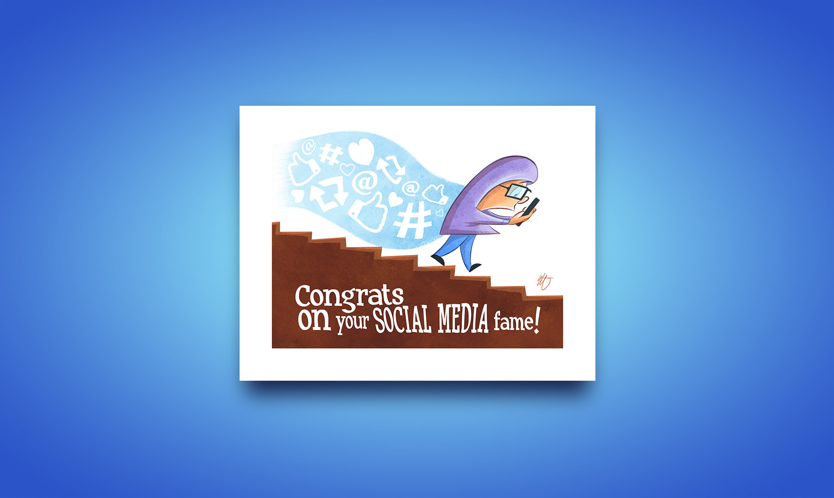 Congrats on your social media fame – Greeting card design available on Etsy