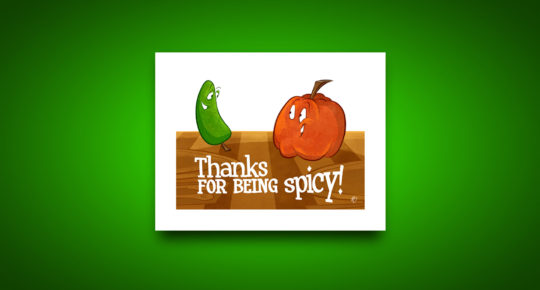 Thanks for being spicy – Greeting card design available on Etsy