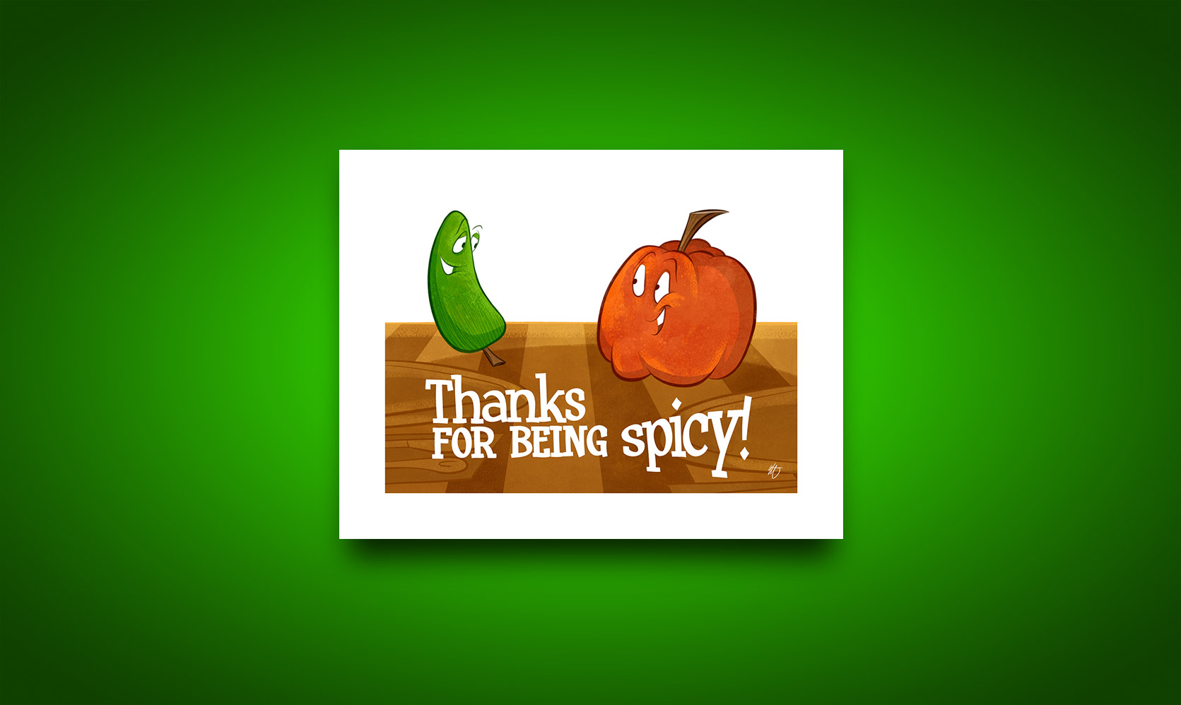 Thanks for being spicy – Greeting card design available on Etsy