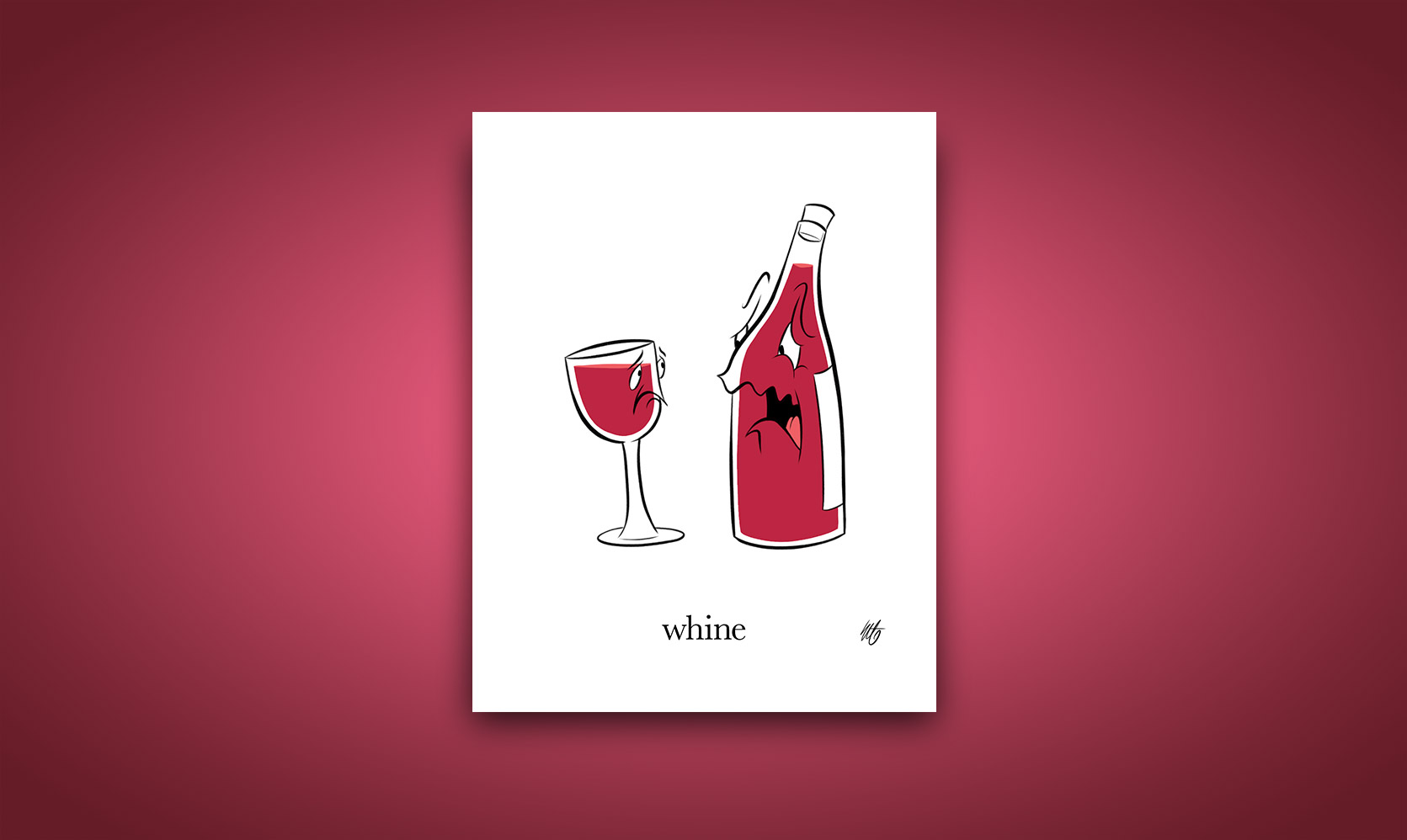 Whine – Postcard design available on Etsy
